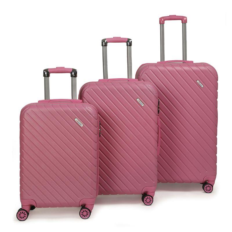 Laguna ABS 638 Açık Pembe 3'lü Kırılmaz Valiz Seti