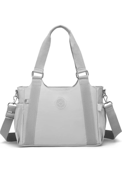 Smart Bags Kadın Omuz Çantası Krinkıl Kumaş 1163 Açık Gri