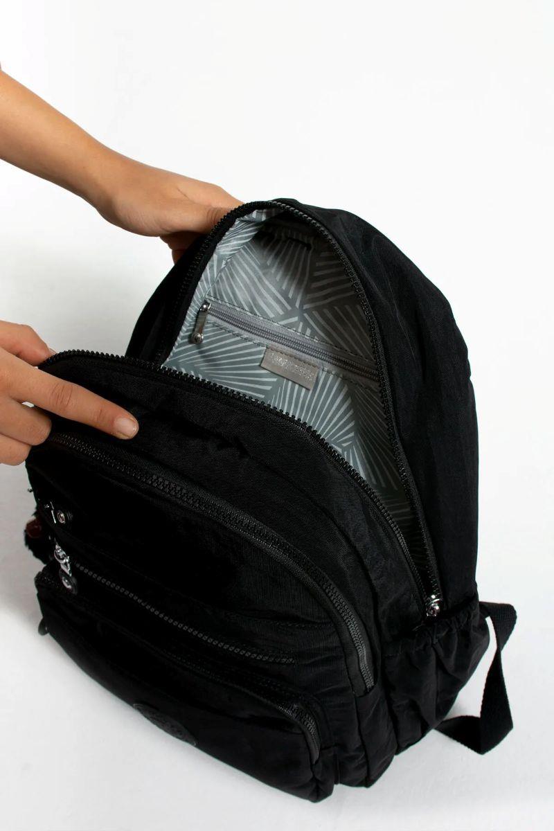 Sanmorris Unisex Suya Dayanıklı Kumaş Çok Gözlü Laptop Bölmeli Orta Boy Seyahat ve Okul Çantası SİYAH — görsel 4
