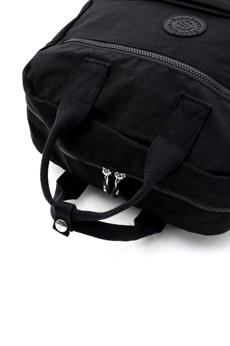 Sanmorris Unisex Suya Dayanıklı Krinkıl Kumaş Çok Gözlü Büyük Boy SİYAH Renkli Laptop Okul Ve Sırt Çantası — görsel 2