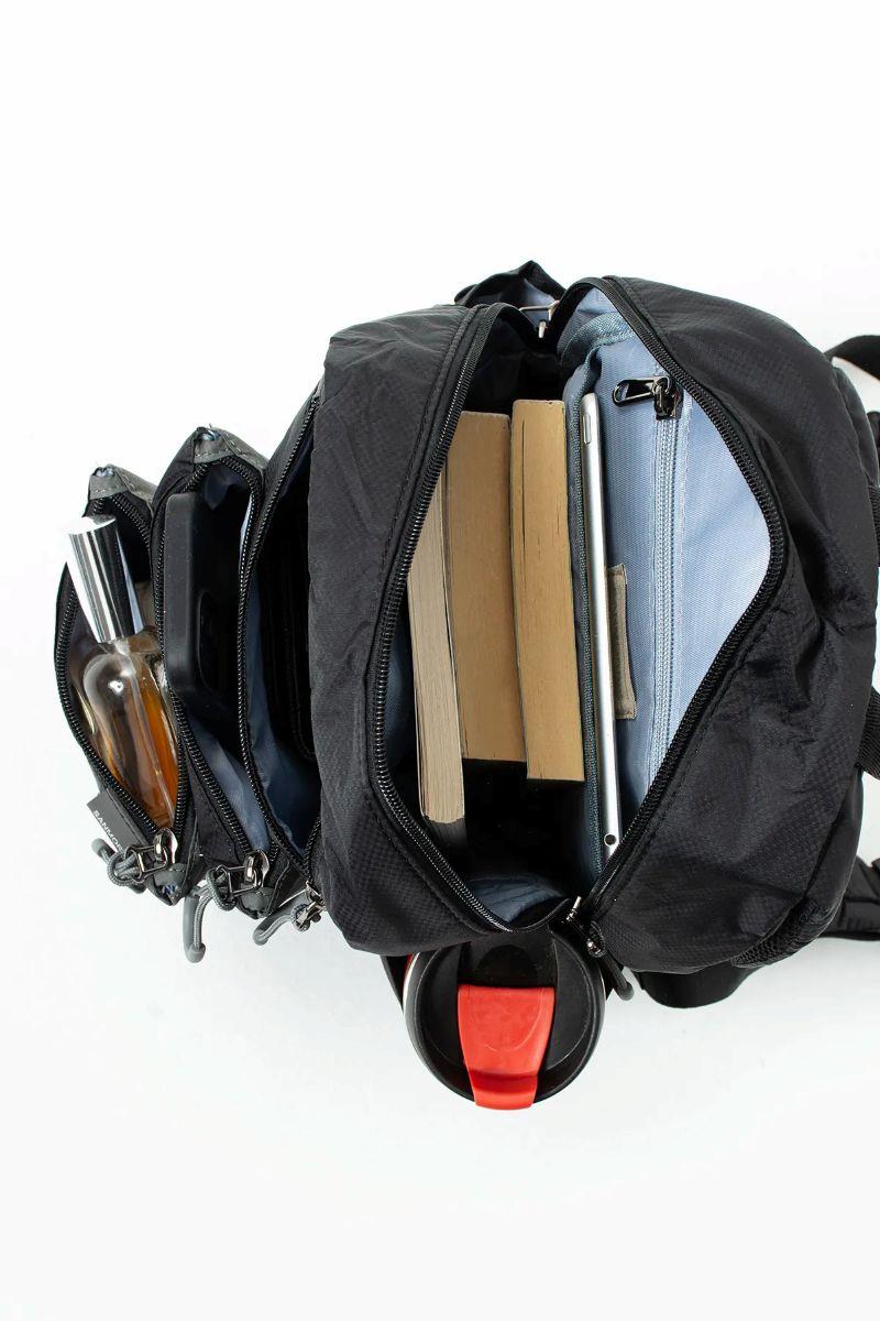 Sanmorris Unisex Suya Dayanıklı Paraşüt Kumaş 4 Bölmeli Laptop Bölmeli Seyahat Ve Okul Çantası KOYU GRİ Renk — görsel 3