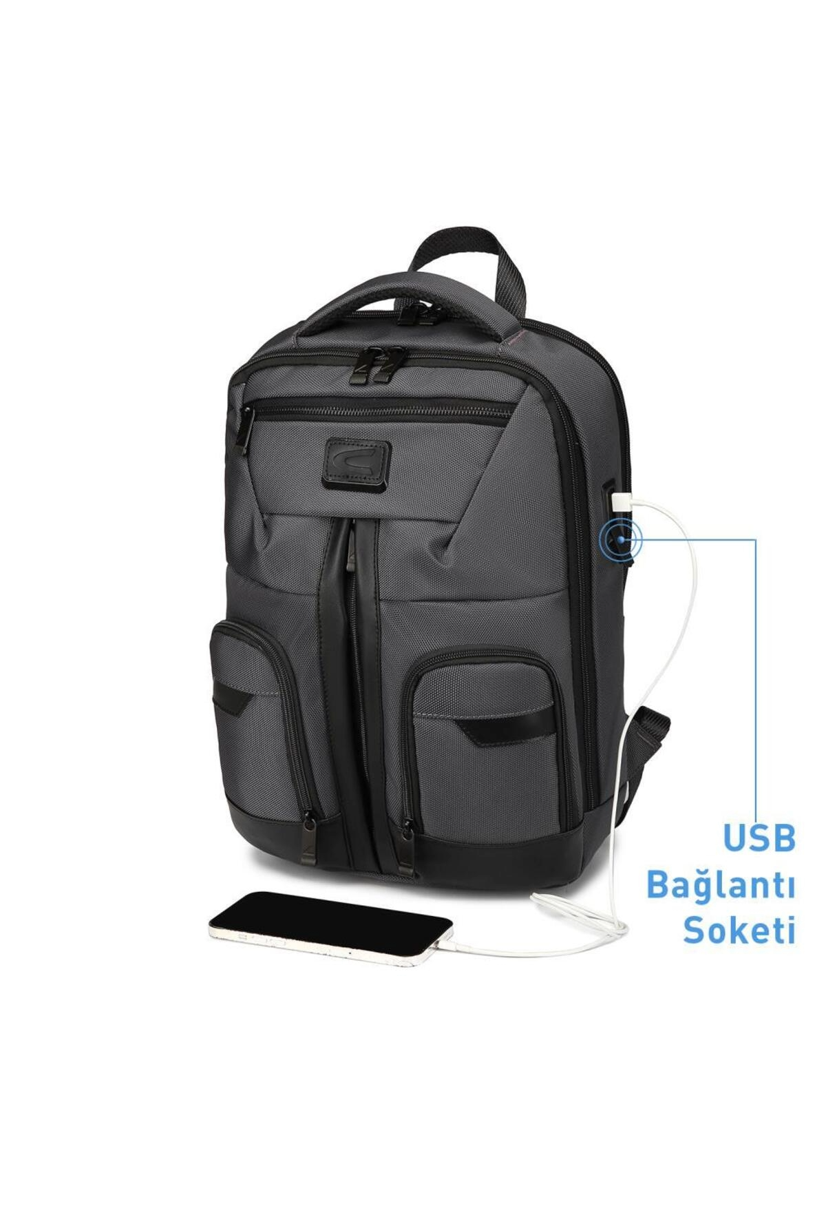 Laptop Gözlü Business Sırt Çantası Oxford Kumaş 8685 gri — görsel 8