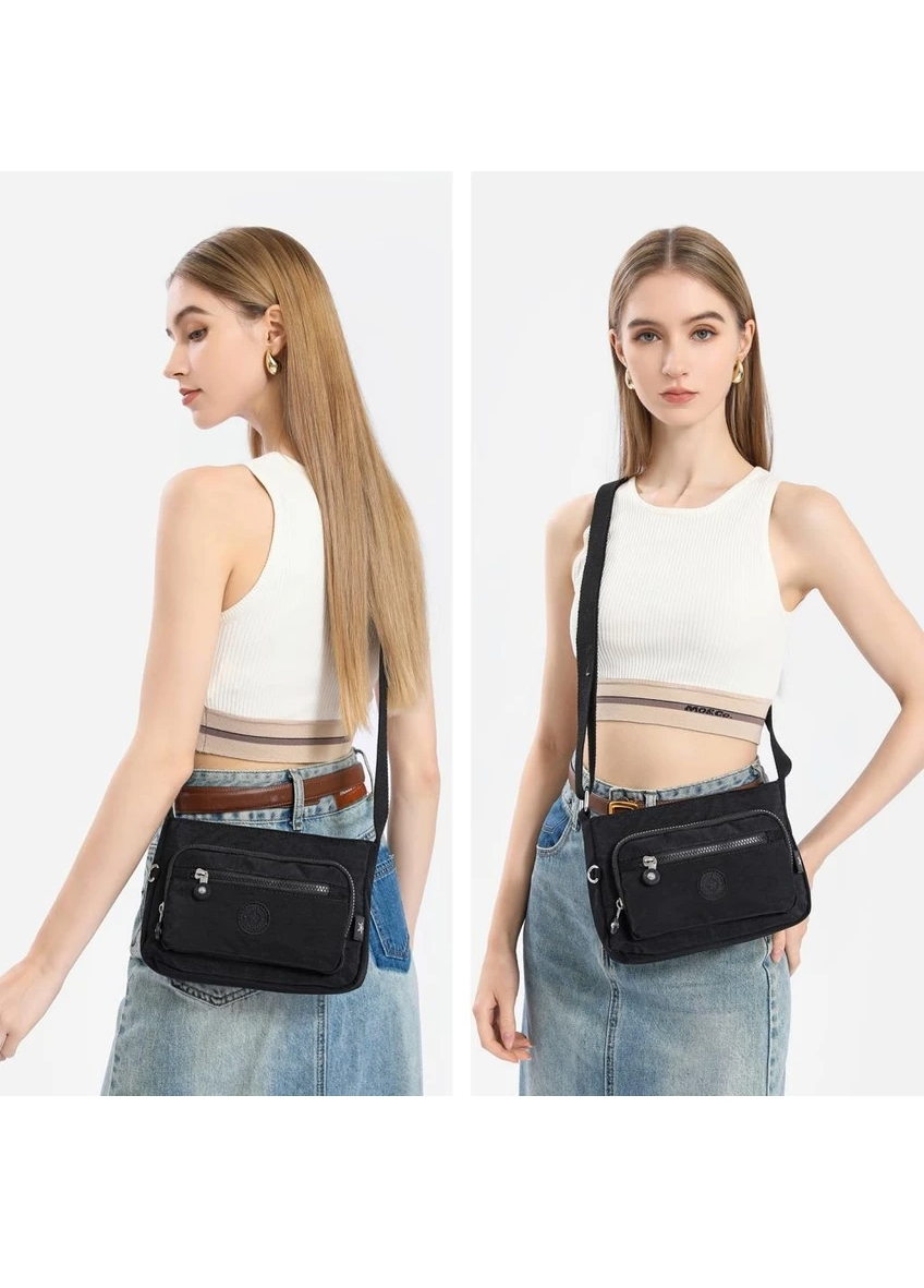 Smart Bags Krinkıl Kumaş Kadın Postacı Çantası 3270 Siyah — görsel 5