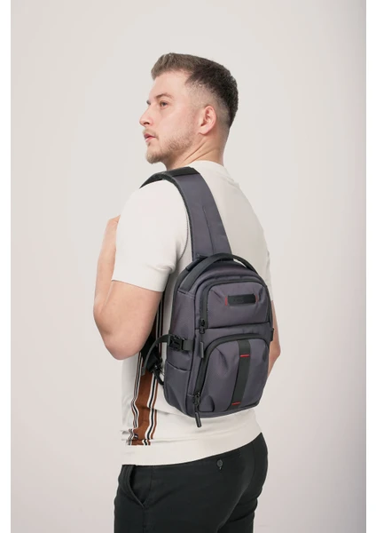 Ççs 31542 Tek Askılı Çapraz Çanta Gri — görsel 7