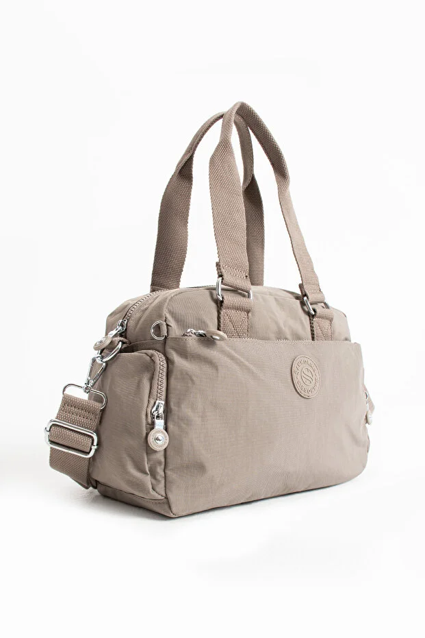 Sanmorris 3030 Unisex Krinkle Kumaş Omuz ve Çapraz Çanta KUM RENGİ