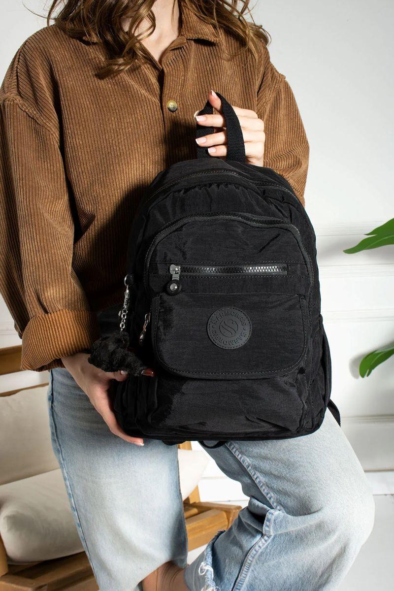 Sanmorris Unisex Suya Dayanıklı Paraşüt Kumaş Çok Gözlü Ön Cepli Ayarlanabilir Askılı SİYAH