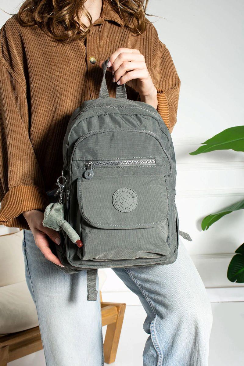 Sanmorris Unisex Suya Dayanıklı Paraşüt Kumaş Çok Gözlü Ön Cepli Ayarlanabilir Askılı KOYU GRİ